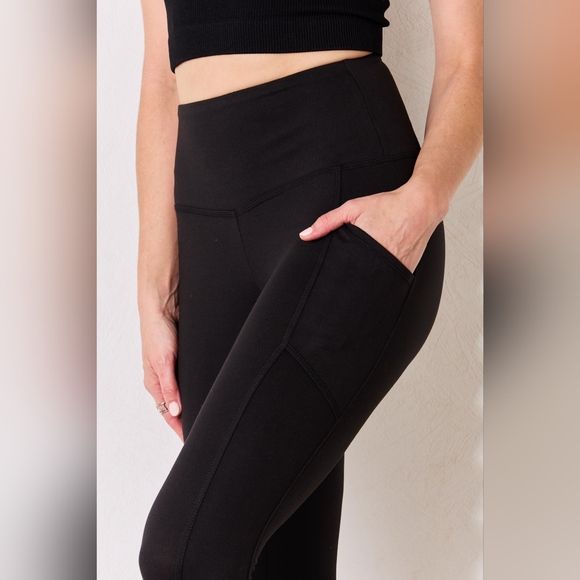 Zenana High Waist Wide Waistband Leggings - Picture 2 of 5